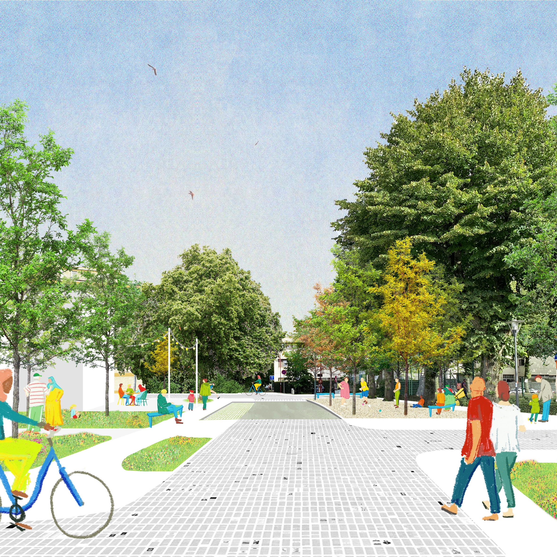 Vue projetée place initiative