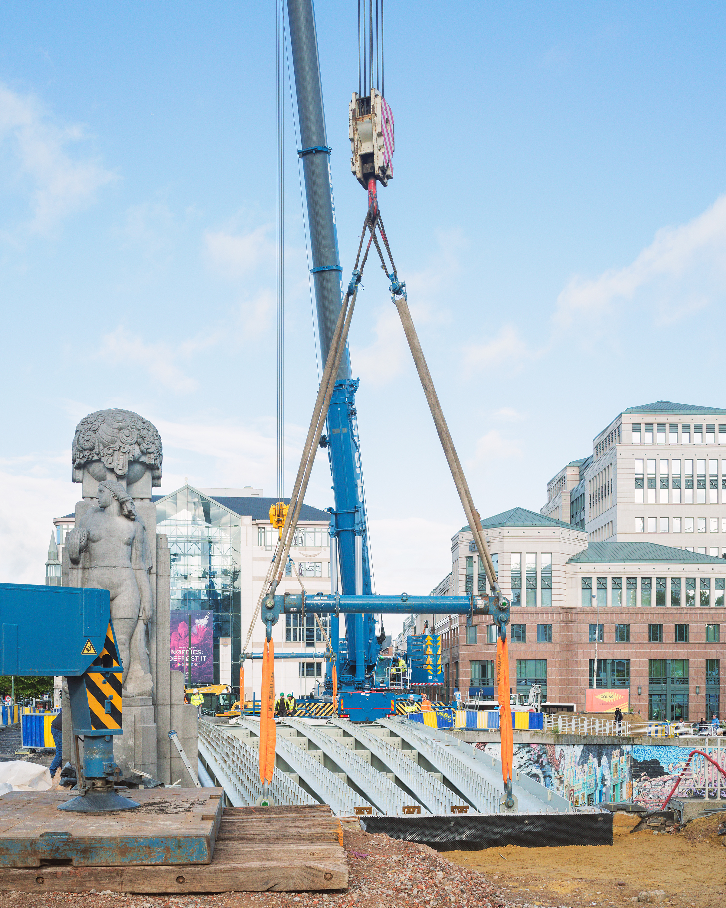 Photo du chantier - Mise en oeuvre des nouvelles passerelles des ponts