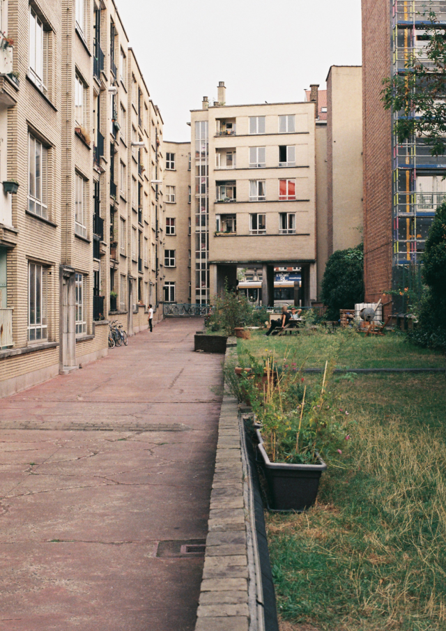 photo depuis l'intérieur de l'îlot existant