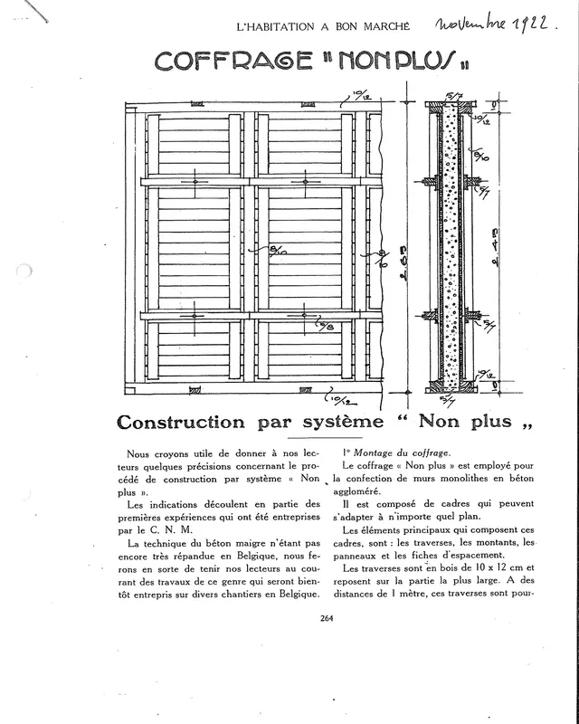 Dessin d'archive - coffrage béton non-plus
