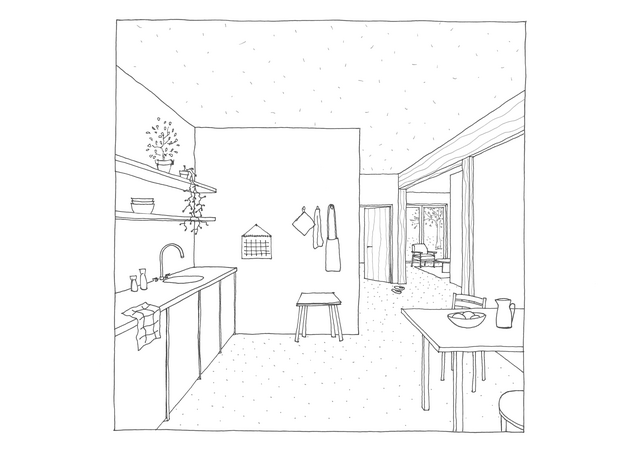 croquis d'ambiance au rez-de-chaussée