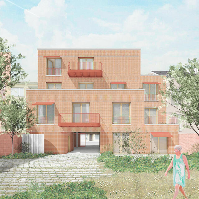 Photo-collage de la façade avant