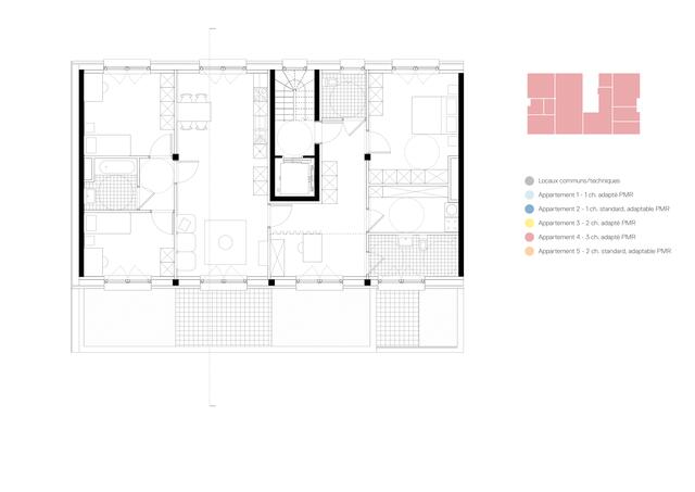 Plan aménagé du deuxième étage