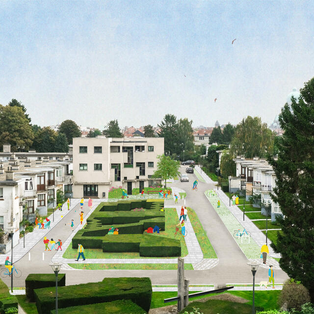Photo-collage de la situation projetée place des coopérateurs