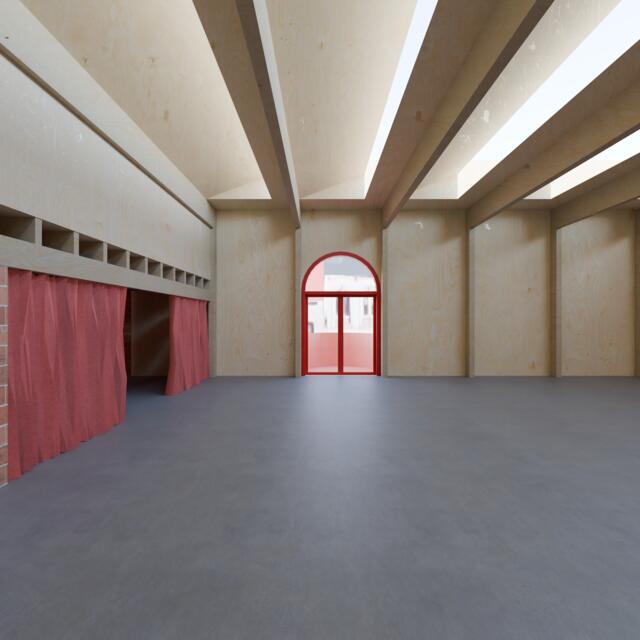 Vue intérieure salle de sport 