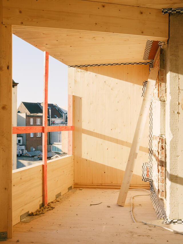 Photo de l'intérieur des extensions en CLT