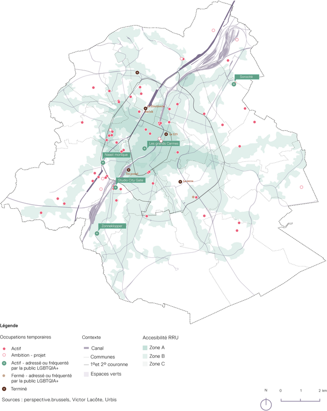 Carte illustrant les occupations temporaires 