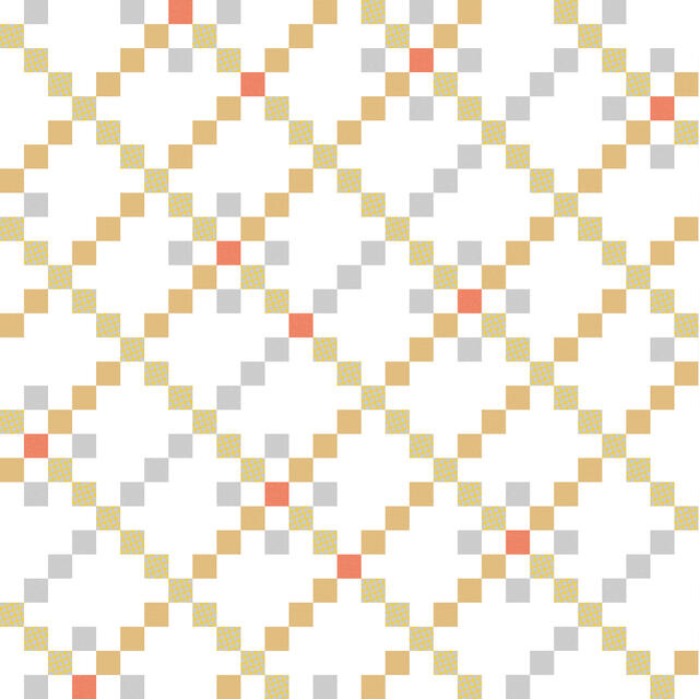 collage d'une composition de carrelage de réemploi