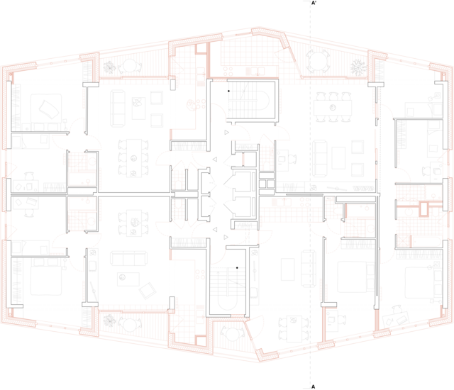 Plan étage type 