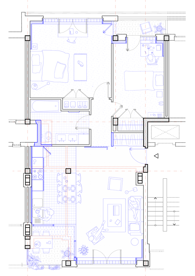 Plan d'un appartement 2ch